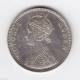 @Y@    British India 1 Rupee 1862 Silber 4 Dots   (2046)   Type II Has Five Smaller Petals. - India