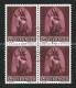 LIECHTENSTEIN - 1957 - Cat. Yvert E Tellier 324 - 325 - 326 - 3 Quartine  Usate - Serie Complete - Used Stamps