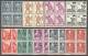 Schweiz 1941 Satz Historische Bilder Im Viereblock ** Postfrisch Zu#243-251, Mi#377-385 - Unused Stamps