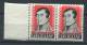 Uruguay 1941 Sc 686 Pair MNH OFFSET (Black Print On Back) First President:Gen. Jose Rivera - Oddities On Stamps