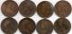 - 8 Pièces De Monnaie ONE PENNY - 1874 - 1898 - 1902 - 1906 - 1908 - 1912 (2 ) - 1921  - 288 - Other & Unclassified