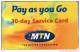 Uganda, MTN, Pay As You Go, 30-day Service Card, 2 Scans. - Uganda