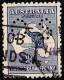 AUSTRALIE AUSTRALIA Timbre De Service Obl Canc YT TS 4 Perfor OS Type II  Carte Et Kangourou 2½ P Bleu - Dienstmarken