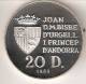 MONEDA DE PLATA DE ANDORRA DE 20 DINERS AÑO 1989 DE LAS OLIMPIADAS DE BARCELONA 1992 (VELA) SILVER-ARGENT - Andorra