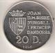 MONEDA DE PLATA DE ANDORRA DE 20 DINERS AÑO 1990 DE LAS OLIMPIADAS DE BARCELONA 1992 (ATLETISMO) SILVER-ARGENT - Andorre