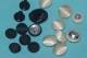 Splendides BOUTONS En SOIE NOIR Et BLANC  Pour Corsage / LOT De 17 - Buttons