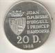 MONEDA DE PLATA DE ANDORRA DE 20 DINERS AÑO 1990 DE LAS OLIMPIADAS DE BARCELONA 1992 (AROS) SILVER-ARGENT - Andorre