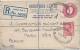 Enveloppe Recommandée 4.5 Pence Rouge Pour La France Paris 4/2/1930 Complément Affranchissement Timbre 1 Penny - Stamped Stationery, Airletters & Aerogrammes