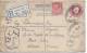 Enveloppe Recommandée 4.5 Pence Rouge + Timbre 1 Penny Pour La France Colmar 10/1/25 15.4cmx9.5cm - Material Postal