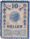 SI53D AUSTRIA OSTERREICH Marche Marca Da Bollo FISCALE 10 Heller Usata - Revenue Stamps