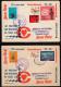 POLAND 1973 FLIGHT POSTAL FLIGHT ON LOT´S COPERNICUS PLANE Astronomy Astronomer SET OF 3 DIFFERENT COVERS - Aviones