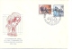 GIRAFFES, RINOCEROS, ZEBRA, ELEPHANT, ZOO, 3X SPECIAL COVERS, OBLIT. CONC, 1975, ROMANIA - Giraffes