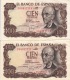 Espagne - 2 Billets 100 Pesetas 1970 - 100 Pesetas