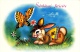 RABBIT AND BUTTERFLY, EASTER GREETING, PC STATIONERY, ENTIERE POSTAUX, 1990, ROMANIA - Lapins