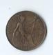 Georgius V Dei Gra Britt Omn Rex Fid Def Imp One Penny 1921 - D. 1 Penny