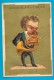 PUB. CHROMO,  DOREE, CHOCOLAT LOUIT, CARICATURE, INSTRUMENT DE MUSIQUE, CORNE, TRE BON ETAT Ca 7 X 10.5 Cm - Louit