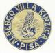 ITALY &#9830; PISA &#9830; ALBERGO VILLA KINZICA &#9830; ITALIA &#9830; VINTAGE LUGGAGE LABEL &#9830; 2 SCANS - Hotel Labels