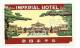 JAPAN &#9830; TOKYO &#9830; IMPERIAL HOTEL &#9830; VINTAGE LUGGAGE LABEL &#9830; 2 SCANS - Hotel Labels