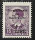 MONTENEGRO 1942 GOVERNATORATO BLACK OVERPRINTED SOPRASTAMPA NERA LIRE 16 D MNH - Montenegro