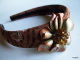 Serre-tête Head-band Marron Cuivré Strass Réalisé Avec Des Pièces Vintage  Dimensions: Intérieur Environ 37x3cms Pièce C - Autres & Non Classés