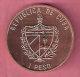 CUBA 1 PESO 1988 ZEPPELIN COPPER UNC KM513 SCHAARS RARE - Cuba