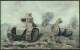 WW1  War Bond Campaign Post Card  No9  "Whippet Tanks In Action". - Patriotic