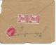 KGV1 Registered Letter 1 1/2 Annas Embossed  + Stamps Both Sides Shown Roughly Opened - Covers