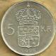 SWEDEN 5 KRONOR SHIELD FRONT KING HEAD BACK 1955 AG SILVER KM? VF+ READ DESCRIPTION CAREFULLY !!! - Suecia