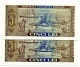 Roumanie Romania Rumänien 5 Lei 1966 UNC - 2 Consecutives - Romania