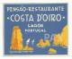 LAGOS &#9830; PENSÃO RESTAURANTE COSTA D'OIRO &#9830; PORTUGAL &#9830; VINTAGE LUGGAGE LABEL &#9830; 2 SCANS - Hotelaufkleber