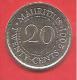 MAURITIUS - 2001 - COIN MONETA - 20 Centesimi RUPIA RUPEES - CONDIZIONI QFDC - Mauritius