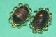 BOUCLES D´ OREILLES VINTAGE  PIERRES Stries Violet à Clips - Orecchini