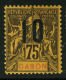 French:Gabon SG75a 1912 10c On 75c Fresh MLH - Altri & Non Classificati