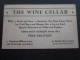 THE WINE CELLAR Golden Gate Avenue  -théâtre Building San Francisco USA United States Of America - Visiting Cards