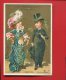 PARIS TRAVAILLEURS  SUPERBE CHROMO DOREE CALENDRIER SICARD AMAZONE COSTUME FEMME 1888 - Petit Format : ...-1900