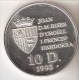 MONEDA DE PLATA DE ANDORRA DEL CAMPEONATO MUNDIAL DE FUTBOL USA 1994  10 DINERS AÑO 1993 (SILVER-ARGENT) - Andorra