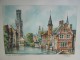 Signé BARDAY BRUGES LE QUAI DU ROSAIRE Lithographie 23cmx17cm Sur Papier - Belgique - Watercolours