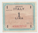 Italy 1 Lira 1943 AXF CRISP Banknote P M10b AMC - Occupazione Alleata Seconda Guerra Mondiale
