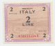 Italy 2 Lire 1943 UNC NEUF Banknote P M11a AMC - Occupation Alliés Seconde Guerre Mondiale