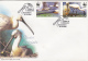 LONG LEGS BIRD, COVER FDC, 2X, 2006, ROMANIA - Storchenvögel