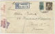 South Africa 1945 Censored Registered Postal Envelope Cover To France - Briefe U. Dokumente