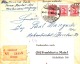 Uruguay 1950, 3 Fach Frankierung Auf R-Brief, Sonderstempel Exp.Exterior - Montevideo - Nachsendung Nach Frankfurt - Uruguay