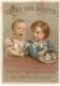 Grande Image Chromo  Couple D Enfant Avec Une Tasse De Chocolat Et 2 Cuillères  Garçonnet En Pleur - Van Houten
