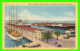 SAN DIEGO, CA - MUNICIPAL PIER AT FOOT OF BROADWAY - ANIMATED WITH SHIPS - WESTERN PUB & NOVELTY CO - - San Diego