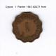 CYPRUS    1  PIASTRE  1943  (KM # 21) - Cyprus