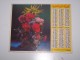 1981 CALENDRIER (double) ALMANACH DES PTT P T T, BOUQUETS DE FLEURS, OBERTHUR, SEINE ET MARNE 77 - Grossformat : 1981-90