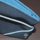 Delcampe - Ancien Calot, Bonnet De Police Avec Insigne Flamme, Bleu Marine, Avec Fond Bleu, CRS Cie Républicain Sécurité - Police