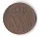 PAYS-BAS  1  CENT  1863 - 1849-1890 : Willem III