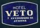 D261 / HOTEL VETO - 7 LYCOURGOU ST.  - ATHENS - LABELS -  Greece Grece Griechenland Grecia - Hotel Labels