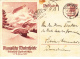 MOUNTAINS AND CHALET IN SNOW, PC STATIONERY, ENTIER POSTAL, 1936, GERMANY - Hiver 1936: Garmisch-Partenkirchen